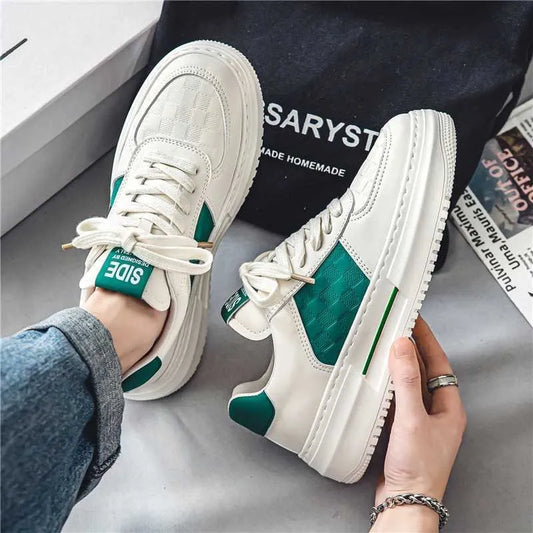 Men’s Low Skateboard Green Casual Sneakers – Bold Comfort for Streetwear Style