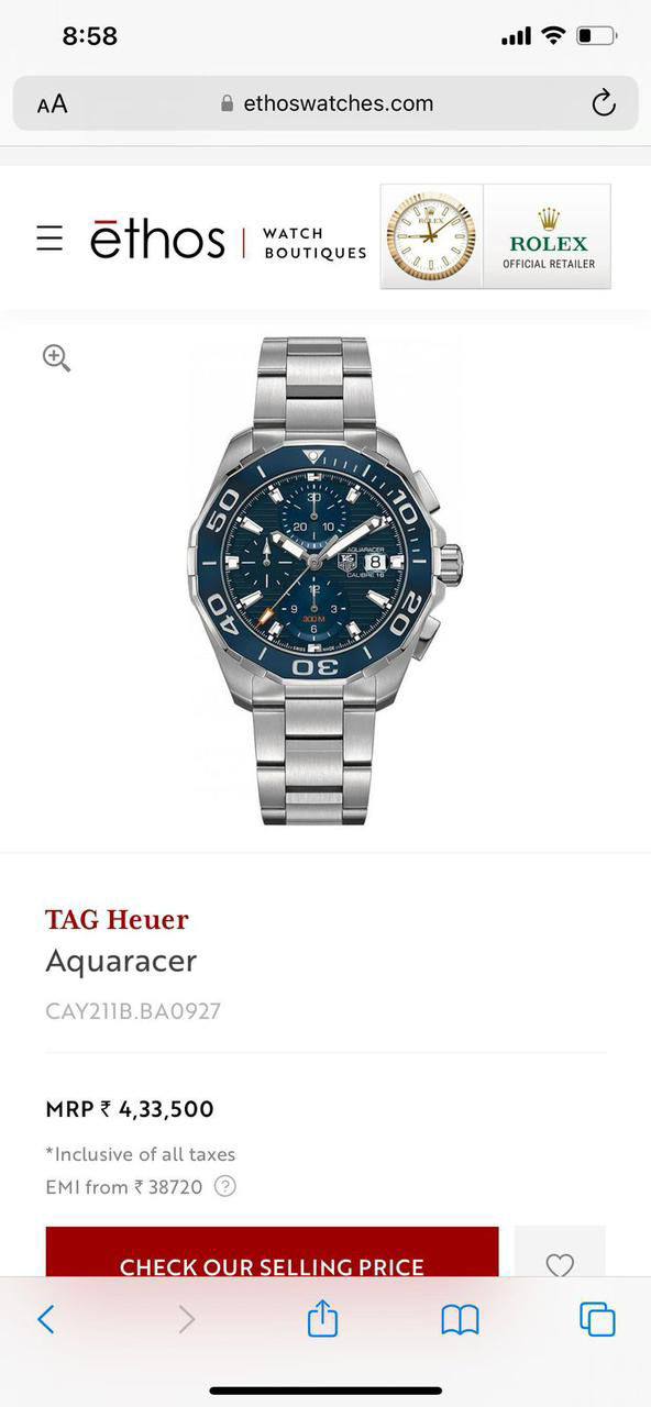 TAG HEUER AQUARACER Blue dial colour Fashionwheel