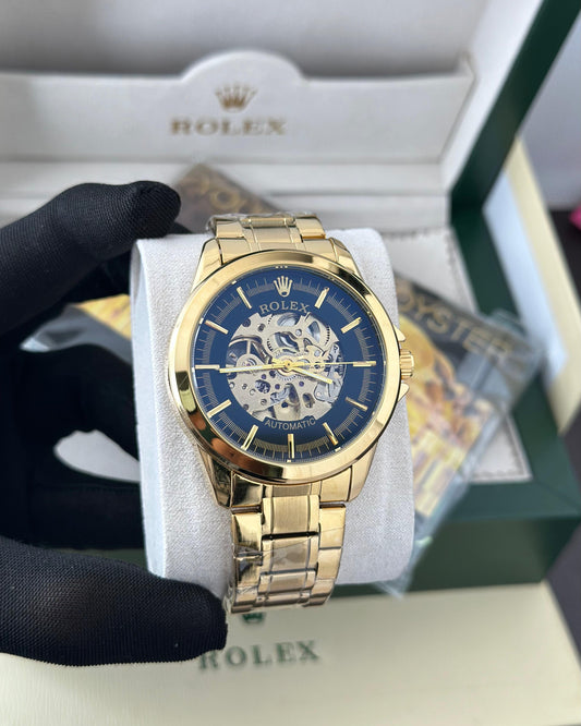 Rolex automatic black and golden premium watch ⌚ Fashionwheel