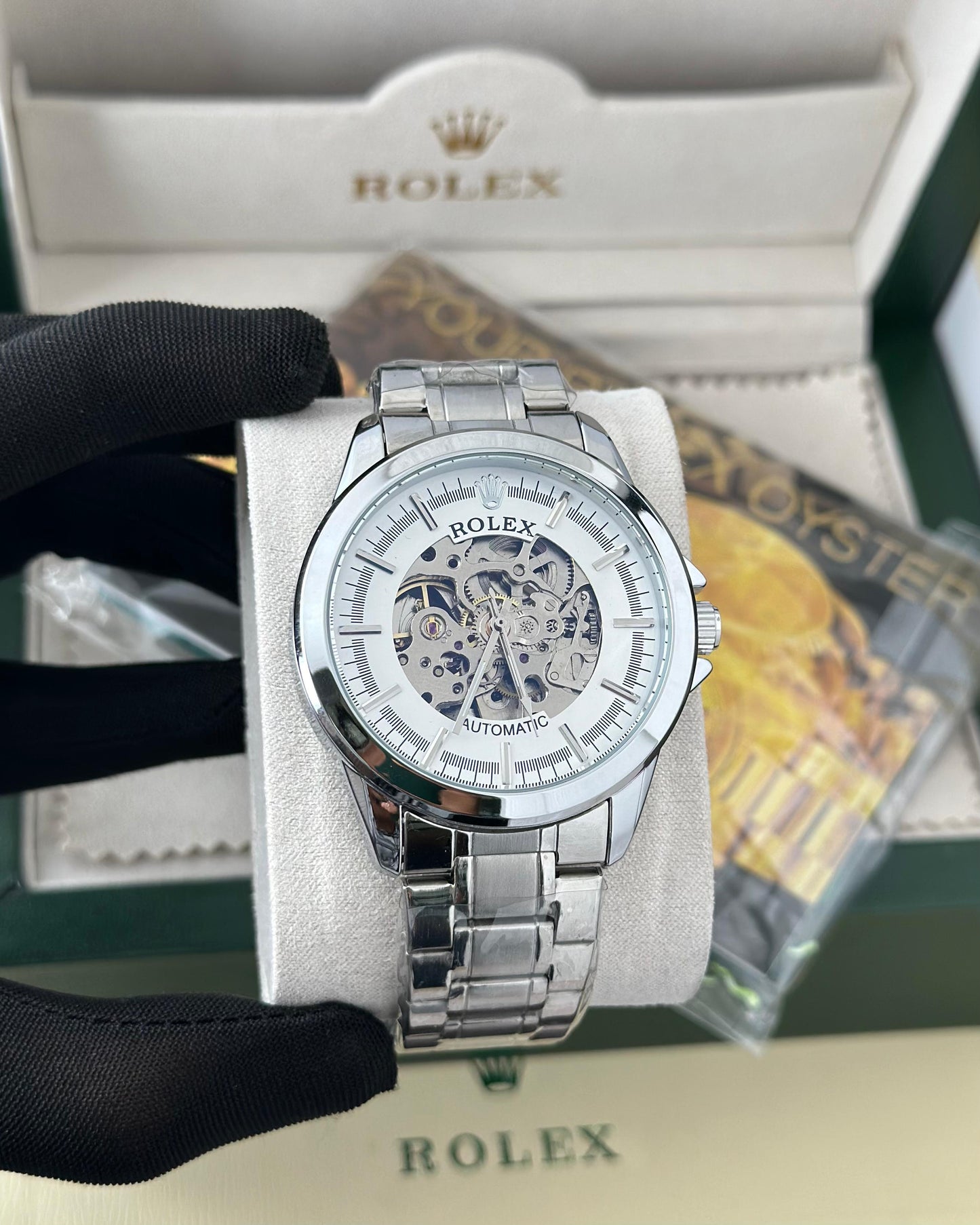Rolex automatic white premium watch ⌚ Fashionwheel
