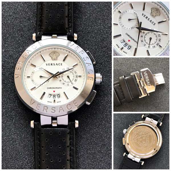 Versace Watch With Leather Strap Fashionwheel