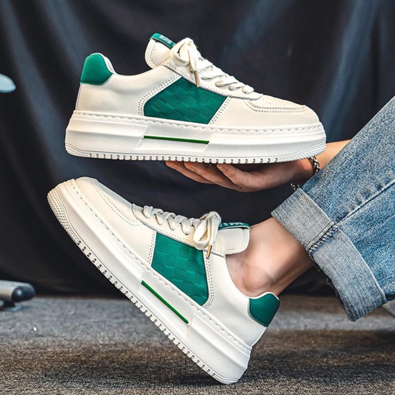 Men’s Low Skateboard Green Casual Sneakers – Bold Comfort for Streetwear Style