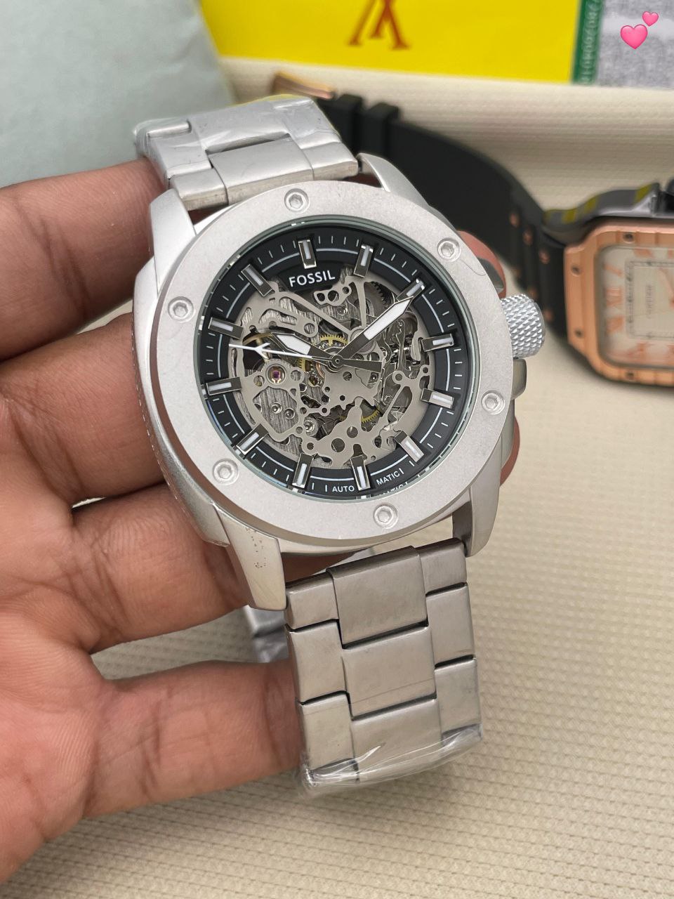Fossil Automatic Silver Stainless Steel Watch Fashionwheel