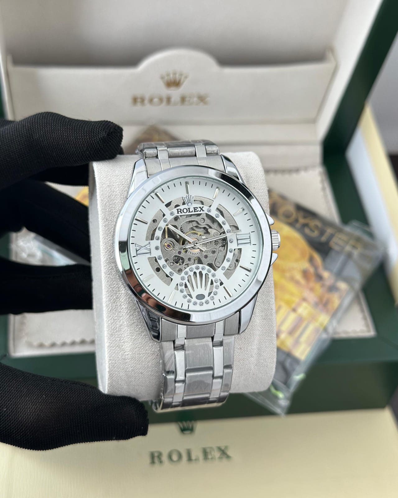 Rolex automatic white premium watch ⌚ Fashionwheel