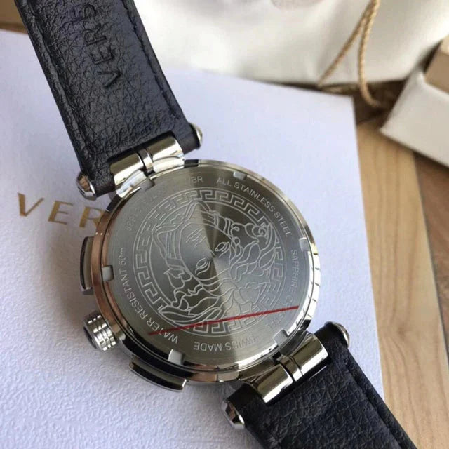 Versace Watch With Leather Strap Fashionwheel