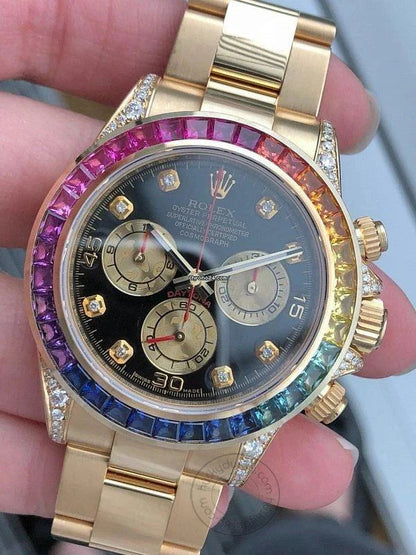 ROLEX Daytona Rainbow Analog Watch Fashionwheel
