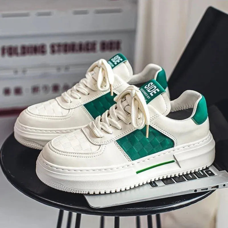 Men’s Low Skateboard Green Casual Sneakers – Bold Comfort for Streetwear Style