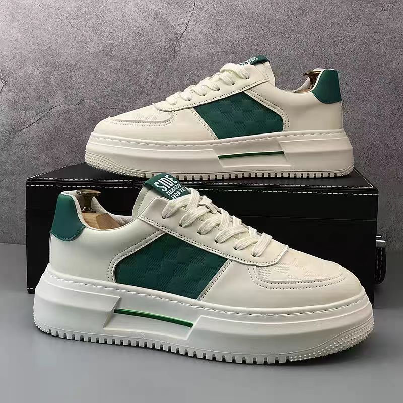 Men’s Low Skateboard Green Casual Sneakers – Bold Comfort for Streetwear Style