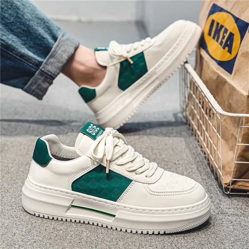 Men’s Low Skateboard Green Casual Sneakers – Bold Comfort for Streetwear Style