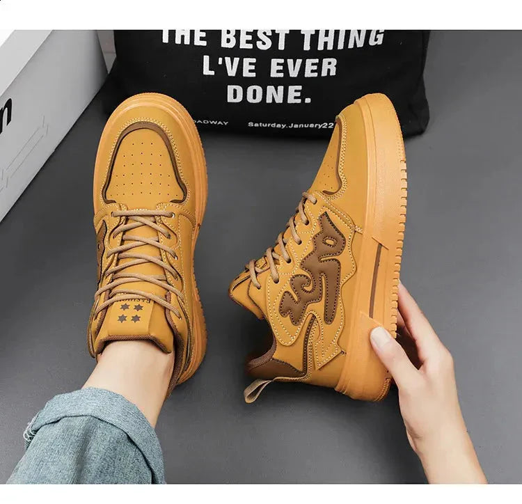 Fashion British Style Brown Chunky Unisex Shoes Fashionwheel