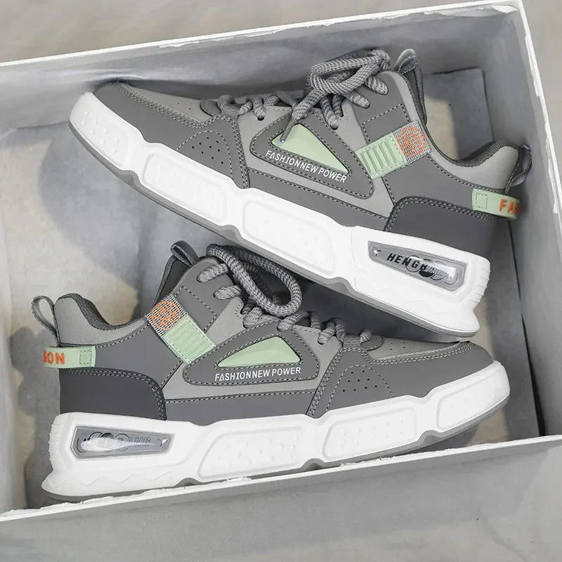 Fashion Grey Beat Round Toe Sneakers Fashionwheel