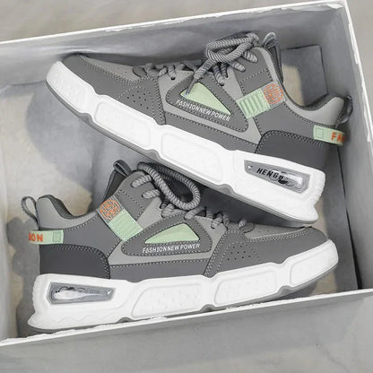 Fashion Grey Beat Round Toe Sneakers Fashionwheel