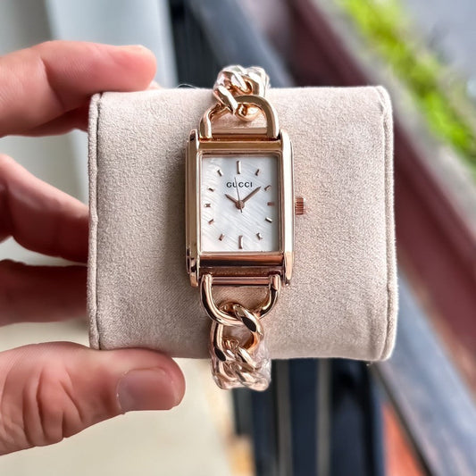 Gucci Rectangular Rose Pink Women Watch Fashionwheel