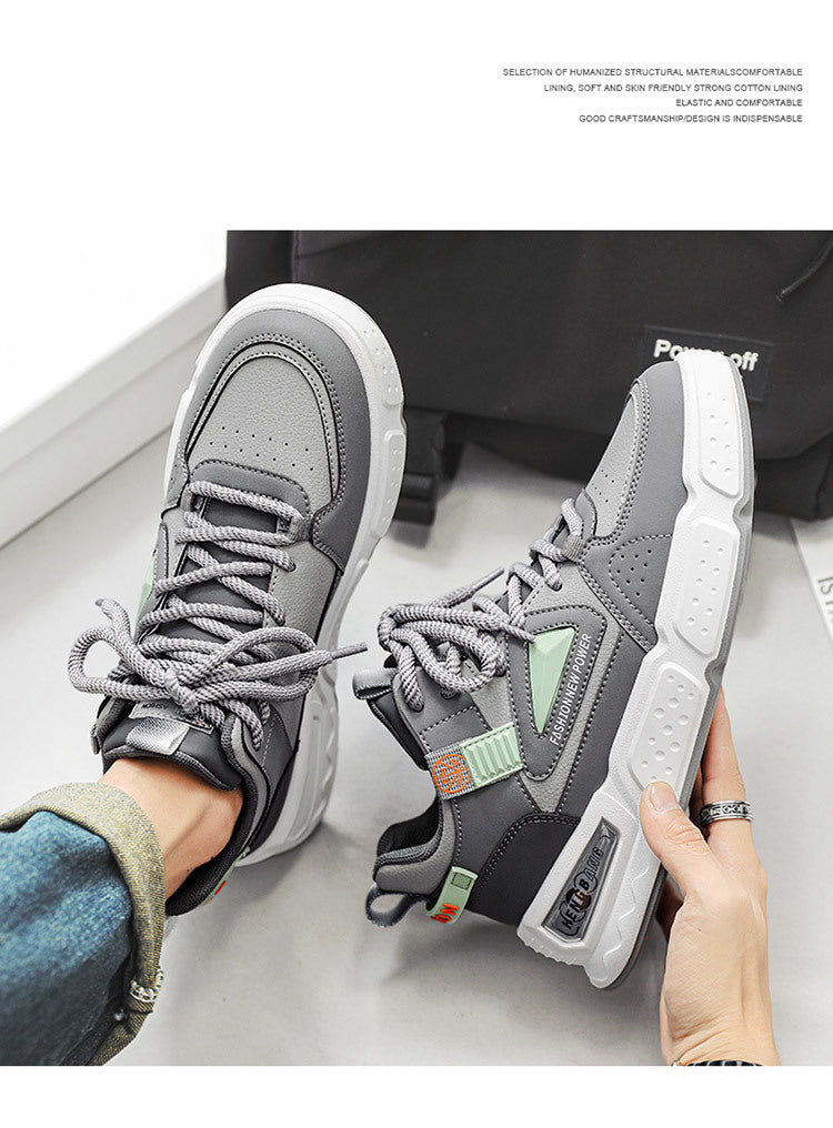 Fashion Grey Beat Round Toe Sneakers Fashionwheel