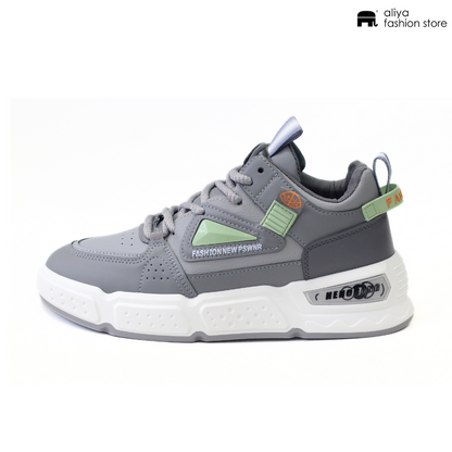 Fashion Grey Beat Round Toe Sneakers Fashionwheel