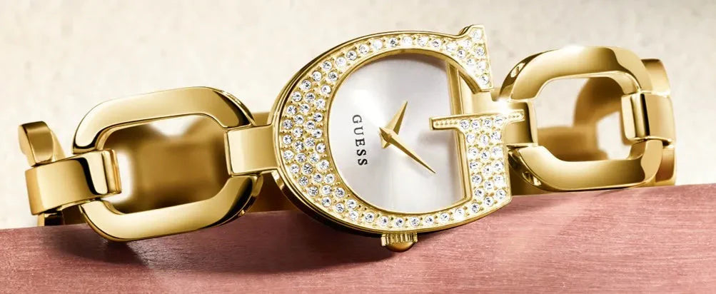 Guess Oval Shape Diamond Studded Women Watch Fashionwheel