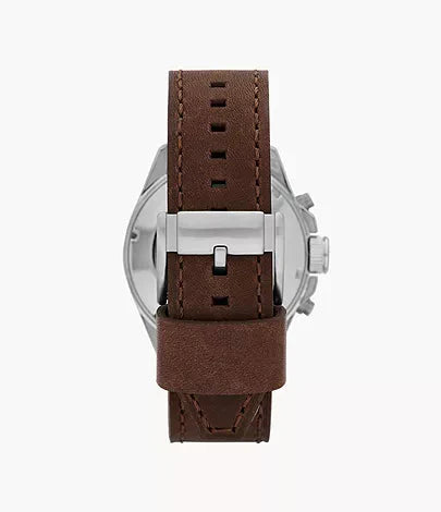 Fossil decker chronograph brown leather watch Fashionwheel