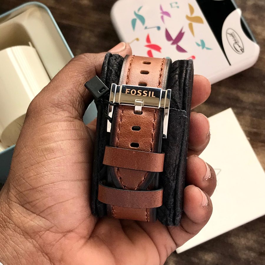 Fossil Three-Hand Date Tan LiteHide Fashionwheel