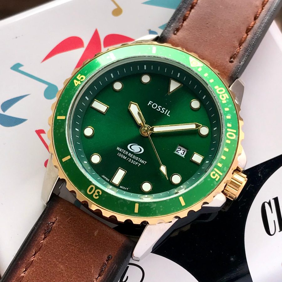 Fossil Three-Hand Date Tan LiteHide Fashionwheel