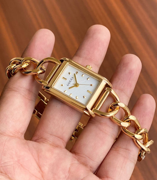 Gucci Rectangular Golden Women Watch Fashionwheel