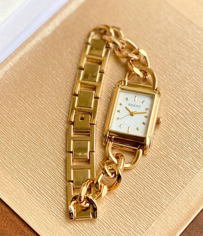 Gucci Rectangular Golden Women Watch Fashionwheel
