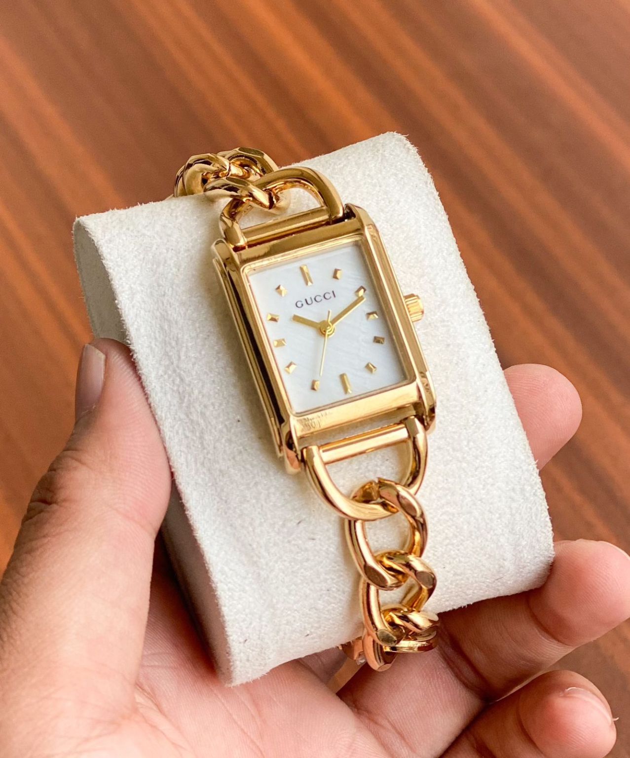 Gucci Rectangular Golden Women Watch Fashionwheel