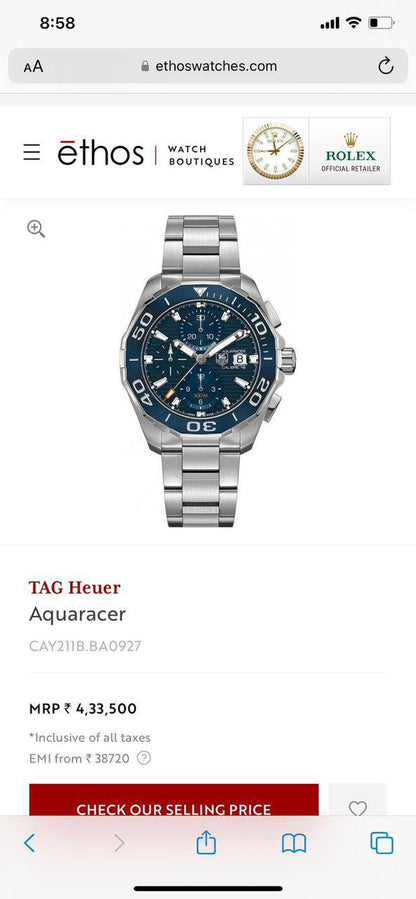 TAG HEUER AQUARACER Blue dial colour Fashionwheel