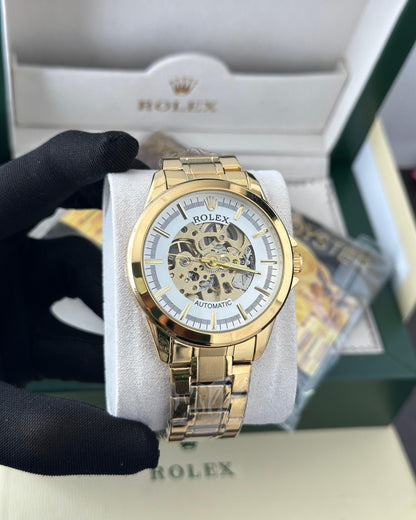 Rolex automatic white and golden premium watch ⌚ Fashionwheel