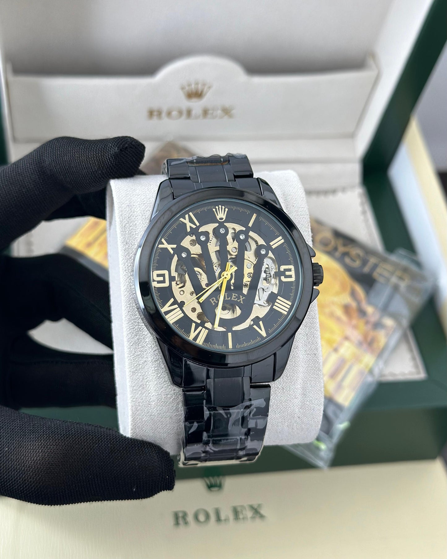 Rolex automatic black premium watch ⌚ Fashionwheel