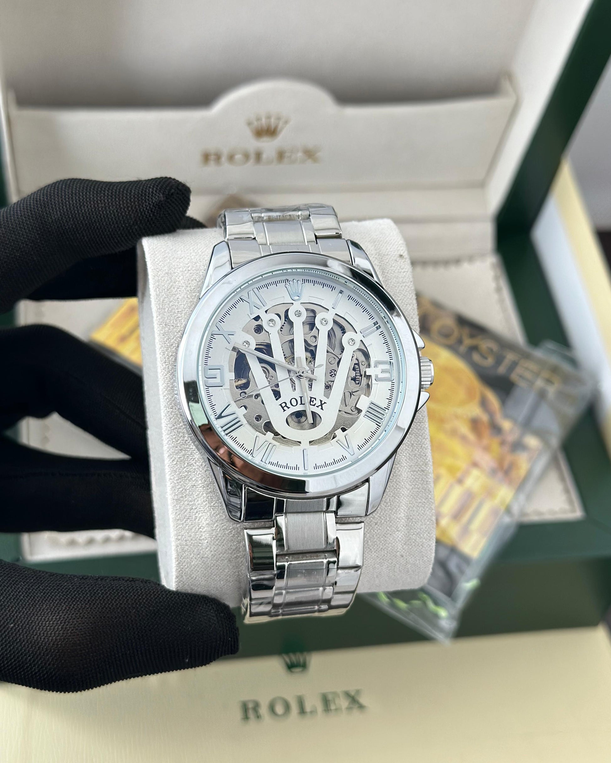 Rolex automatic white premium watch ⌚ Fashionwheel