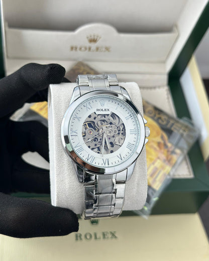 Rolex automatic golden & white premium watch ⌚ Fashionwheel