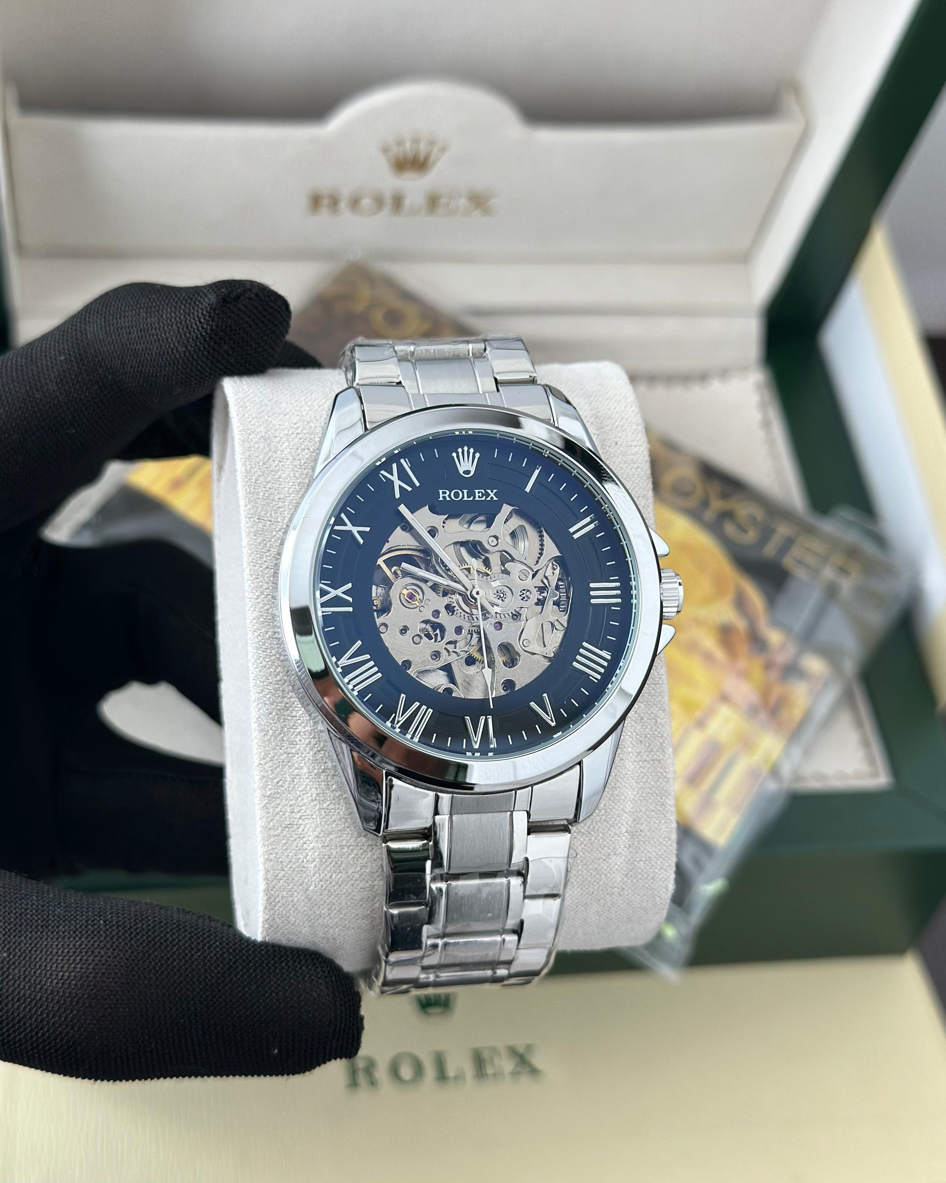 Rolex automatic black & white premium watch ⌚ Fashionwheel