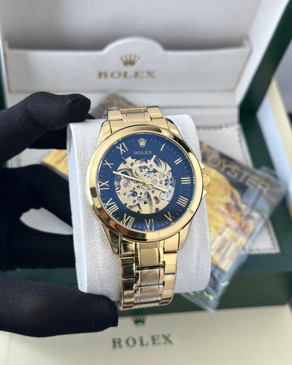 Rolex automatic black and golden premium watch ⌚ Fashionwheel