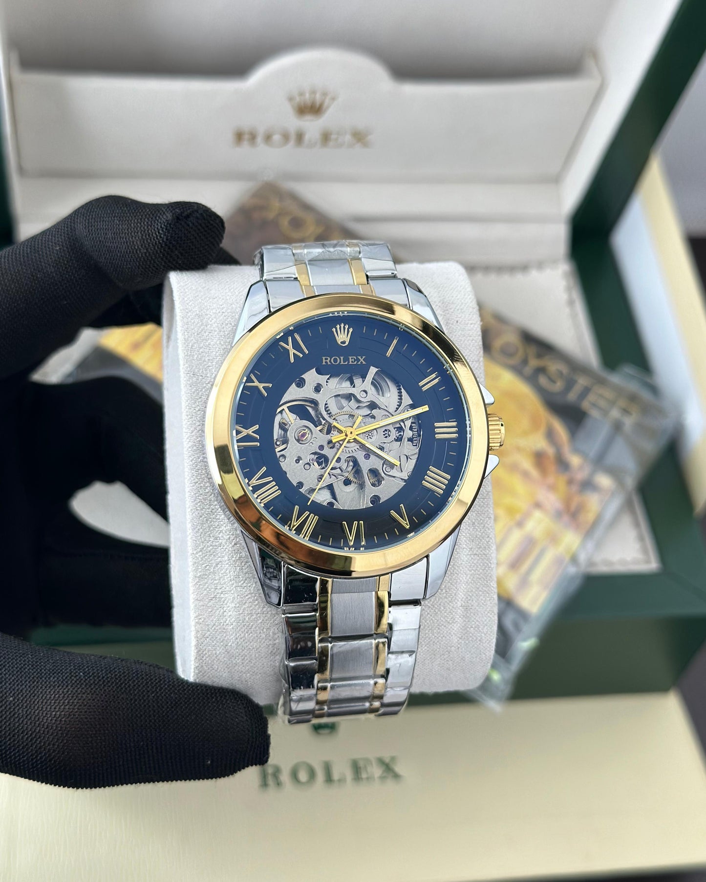 Rolex automatic black & white premium watch ⌚ Fashionwheel