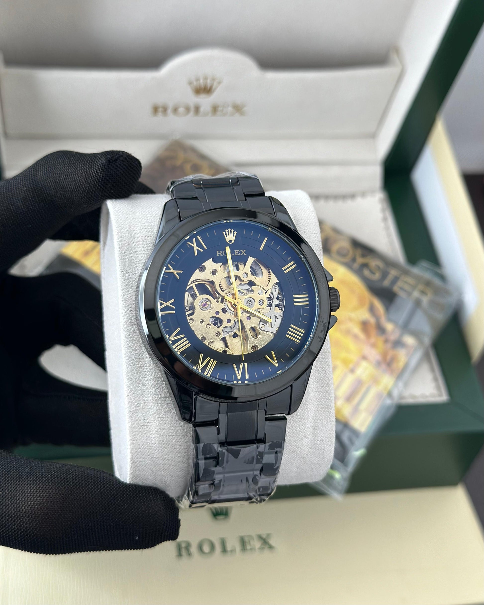 Rolex automatic black premium watch ⌚ Fashionwheel