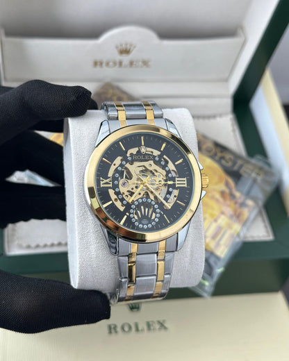 Rolex automatic white & black premium watch ⌚ Fashionwheel