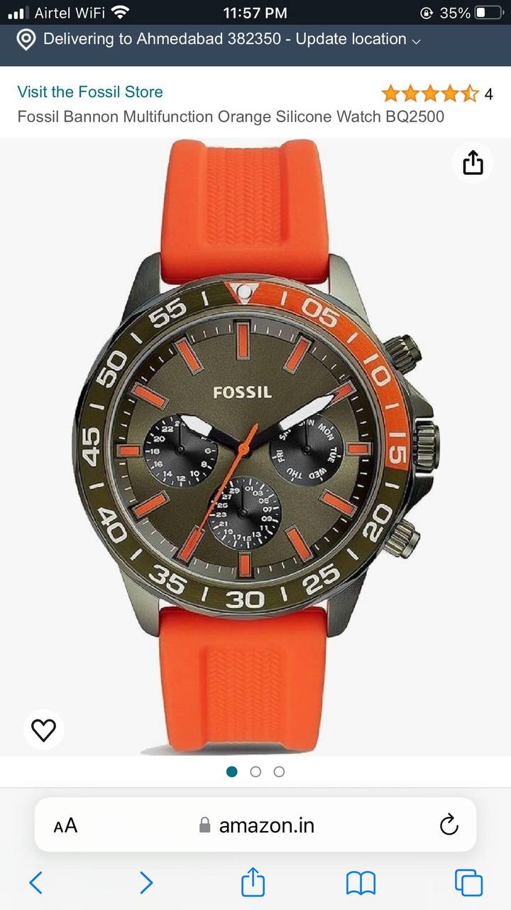 Fossil Dive Timepiece Orange Fashionwheel