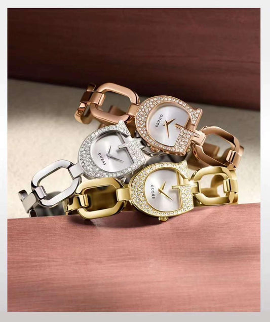 Guess Oval Shape Diamond Studded Women Watch Fashionwheel