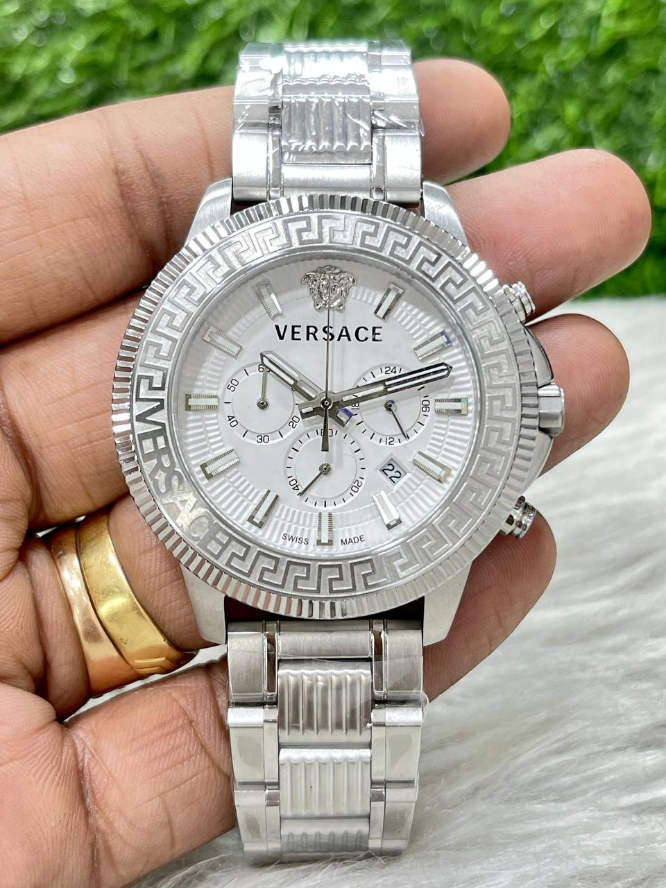 Versace Silver Steel Watch Fashionwheel