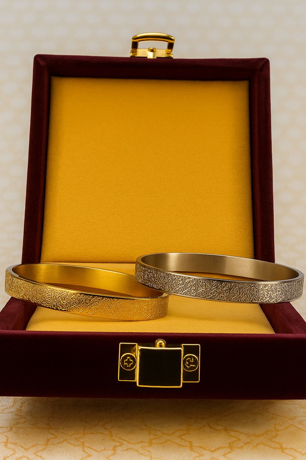 Ayatul Kursi Islamic bracelet in gold and silver finish