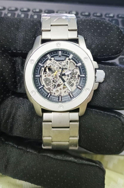 Fossil Automatic Silver Stainless Steel Watch Fashionwheel