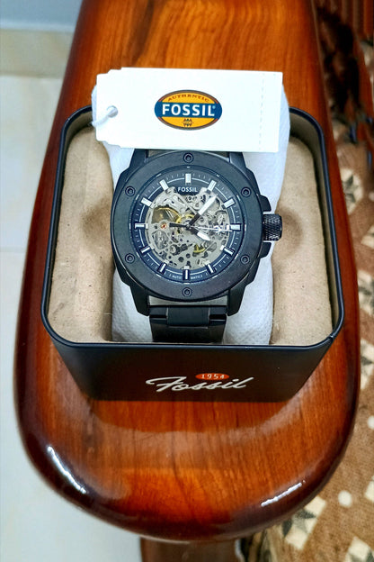 Fossil Automatic Stainless Steel Silver & Black Watch Fashionwheel