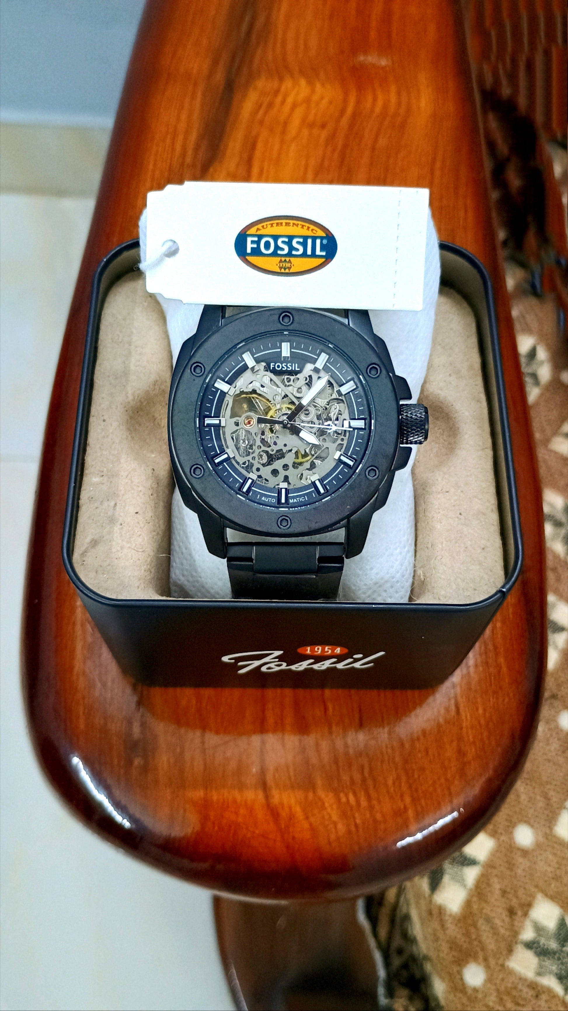 Fossil Automatic Black Stainless Steel Watch Fashionwheel