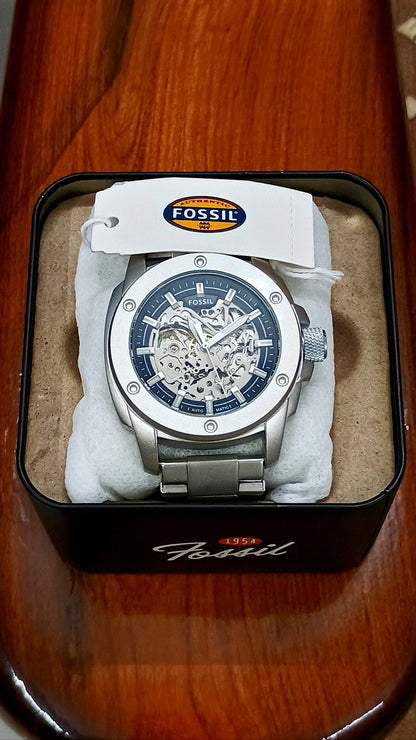 Fossil Automatic Silver Stainless Steel Watch Fashionwheel