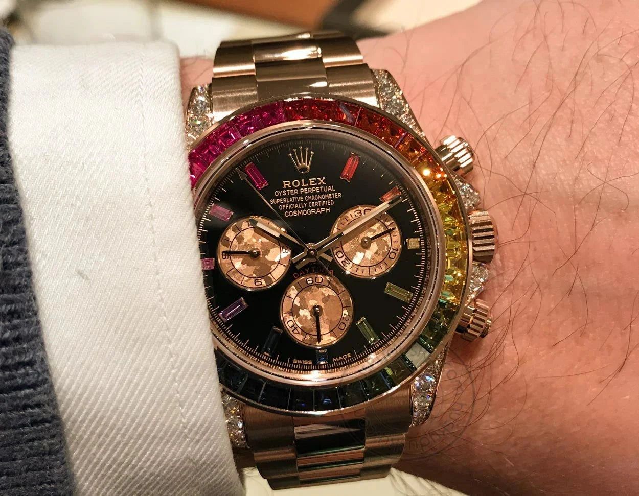 ROLEX Daytona Rainbow Analog Watch Fashionwheel
