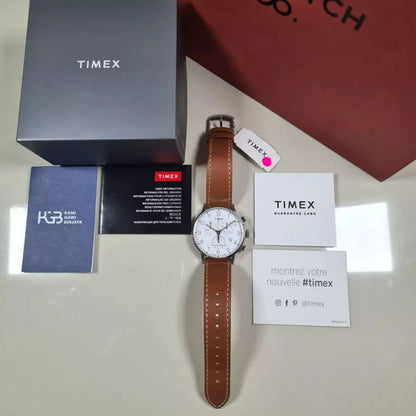 Fairfield Chronograph 41mm Leather Strap Watch Fashionwheel