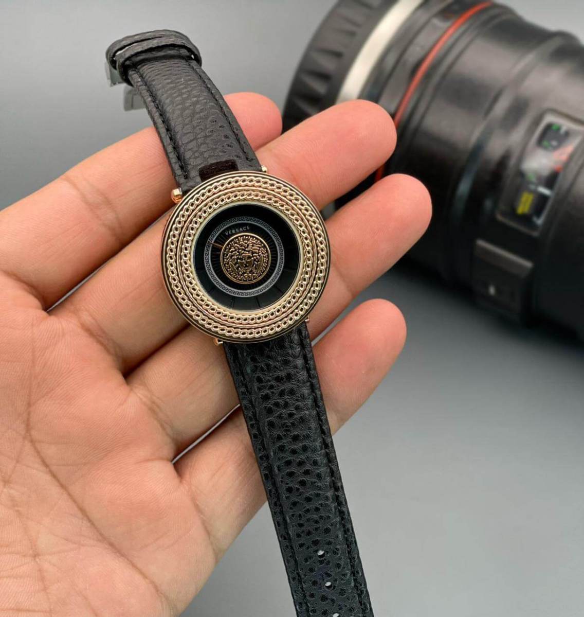 Versace Black V-Metal Icon Watch Fashionwheel