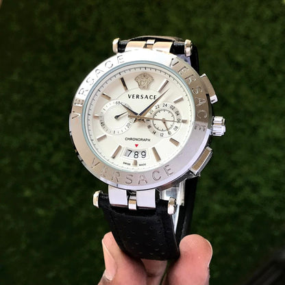 Versace Watch With Leather Strap Fashionwheel