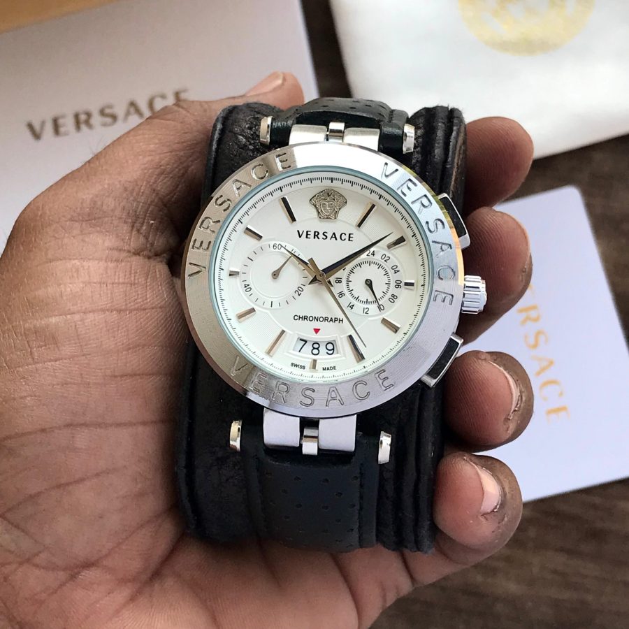 Versace Watch With Leather Strap Fashionwheel