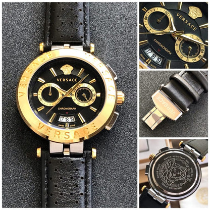 Versace Chronograph Gold & Black Fashionwheel